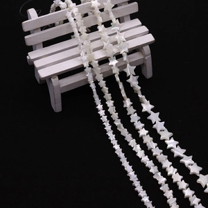 Star-shaped natural white mother of pearl shell beads for jewelry making necklaces