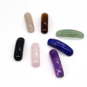 Polished natural stone bridge pendants including Tiger Eye and Amethyst for DIY jewelry
