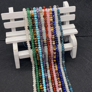 Perle in pietra naturale sfaccettata 2x3mm per gioielli con ametista e occhio di tigre