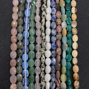 Cuentas de piedra natural talladas en forma ovalada para la creación de joyería