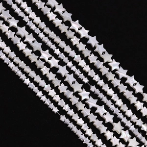 Natural Mother Of Pearl Star Shape Loose Beads White Shell Polished Spacer Beads For DIY Jewelry Making Necklaces Bracelets