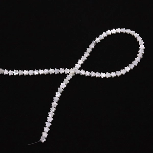 Star-shaped white mother of pearl loose beads with natural iridescent sheen for DIY jewelry