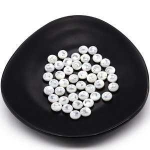White round shell beads with silver moon engraving for DIY jewelry making and crafts