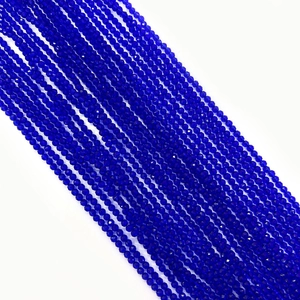 Σκούρο μπλε γυάλινες χάντρες 2mm για κολιέ DIY με γυαλισμένο φινίρισμα