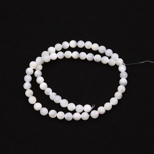 Polished white natural shell round beads for DIY jewelry necklaces with a lustrous finish
