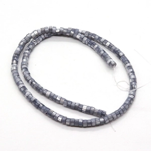 Cuentas cuadradas de concha gris oscuro iridiscente para hacer joyas DIY y artesanía