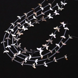 Natural Black Shell Animal Shaped Loose Beads Bird Rabbit Butterfly Dolphin Polished Mother Of Artificial Pearl Beads For DIY Jewelry Making Accessories