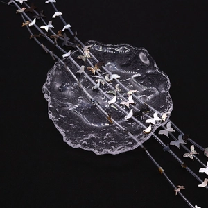 Natural black shell beads in bird and butterfly shapes for DIY jewelry making accessories