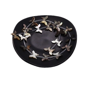 Natural black shell butterfly beads in assorted iridescent colors for DIY jewelry making