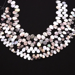Natürliche schwarze Muschel-Tropfenperlen mit irisierendem Glanz für DIY Schmuck