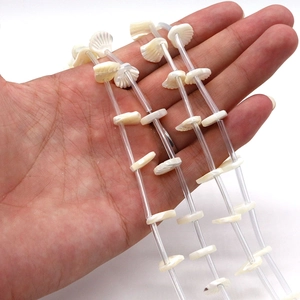 Perles en nacre naturelle en forme de feston pour la création de bijoux DIY à la main