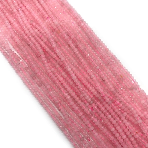 Faceted rose quartz beads strands in light pink for jewelry making and accessories