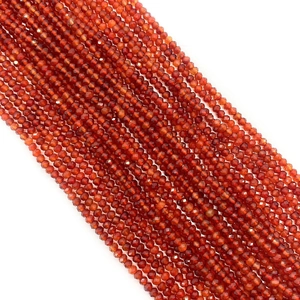 Faceted red agate round flat loose beads strand for DIY jewelry making and crafts