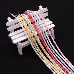 Perline piatte in conchiglia naturale 2x4mm multicolore per creazione gioielli