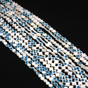 Künstliche Perles Mauvais Œil en Coquillage Naturel pour Fabrication Bijoux DIY Étoile Marquise Ronde Fleur Nacre Künstliche Perles en Vrac