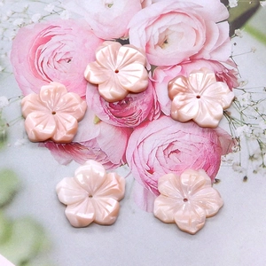 Pink seashell flower beads 20mm cherry blossom shape with center hole for DIY jewelry