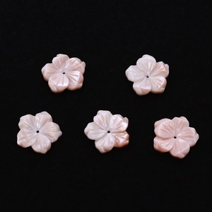 Natural Pink Sea Shell Carved Five Petal Flower Beads 20mm For DIY Jewelry Making Necklaces Bracelets Accessories Craft