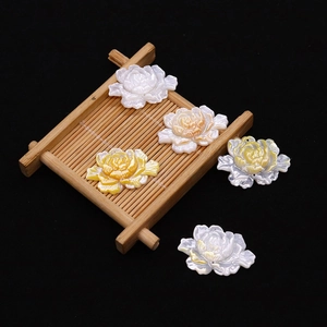 Natuurlijke gesneden schelp pioenroos hangers met iriserende glans voor DIY-sieraden maken
