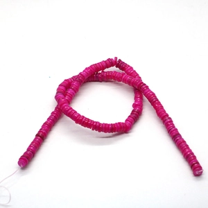 Vibrant rose red natural dyed shell flat beads for DIY jewelry and clothing accessories