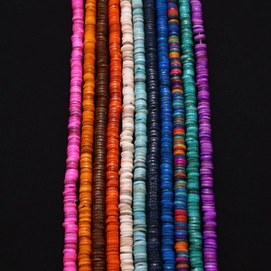 Handmade 6-8mm colorful shell heishi beads strands for DIY jewelry making accessories