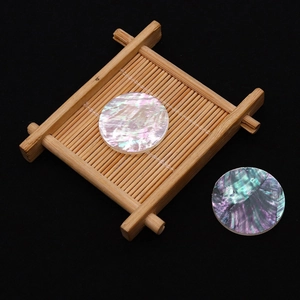Polierter 30mm Naturbast-Cabochon mit Perlmutteffekt für DIY-Schmuckherstellung