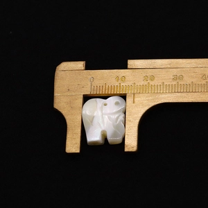Makro-Detail von Elefanten-Perlmuttanhänger mit 12 mm Größe für DIY-Schmuckherstellung