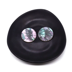 Natürliche weiße Perlmuttschale 30mm runde flache Perle mit schillerndem Farbglanz
