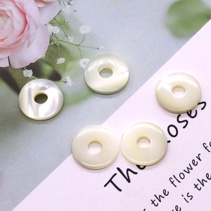Pendentifs en nacre blanche naturelle en forme de donut pour bijoux lot de 5