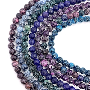 Veelkleurige drakenader agaat ronde kralen voor DIY sieraden maken en kettingen maken