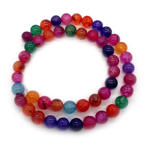 Kleurrijke drakenader agaat ronde kralen voor DIY sieraden maken in diverse kleuren
