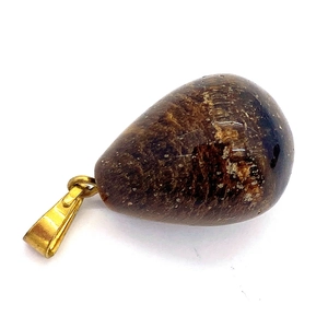 Natural tiger eye stone teardrop pendant with gold bail for DIY jewelry necklace