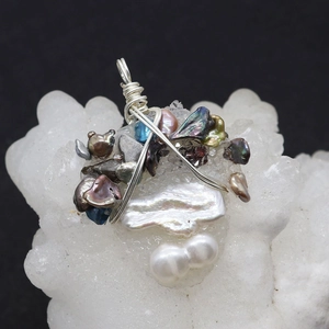 Barock-Perlenanhänger mit unregelmäßigen Tropfen und Drahtwicklung für DIY-Schmuck