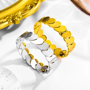 Minimalist Stainless Steel Water Drop Bangle Gold Silver Plated Geometric Layered Bangle Women Fashion Jewelry Accessory