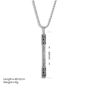 Collier avec pendentif bâton doré Sun Wukong en acier inoxydable argenté, longueur 64mm