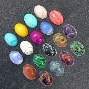Ovale Natuursteen Cabochons Gepolijste Edelsteen Kralen Voor DIY Ring Ketting Sieraden Maken Agaat Turkoois Amethist Sneeuwvlok Obsidiaan Accessoires