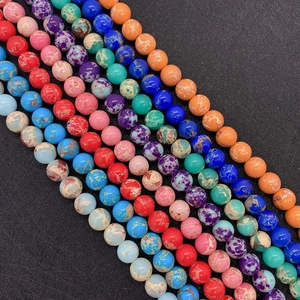 Natural Stone Imperial Jasper Round Loose Beads For DIY Necklace Bracelet Jewelry Making Craft Findings