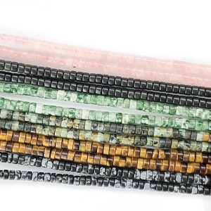 Vierkante natuurstenen kralen van kwarts en obsidiaan voor DIY sieraden maken