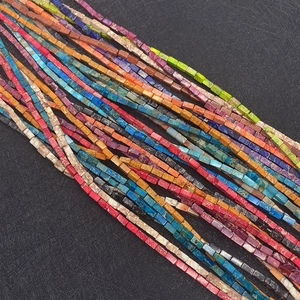 Kleurrijke rechthoekige keizerlijke jaspis steen kralen voor doe-het-zelf sieraden