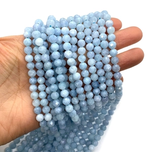 Perles facettées en pierre d'amazonite bleu clair pour bijoux DIY de 6mm