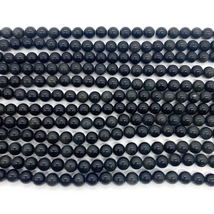 Naturstein Obsidian Rundperlen hochglanzpoliert für DIY Schmuckherstellung und Armbänder