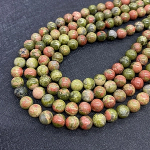 Natural unakite round stone beads for DIY jewelry necklaces and bracelets making