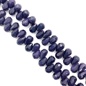 Blue Goldstone faceted water drop beads for DIY jewelry making and beaded necklaces