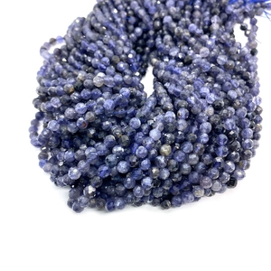 6mm faceted natural iolite round beads for DIY jewelry making necklaces and bracelets