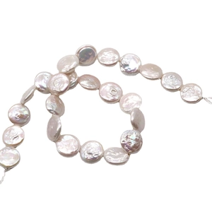 Perlas de agua dulce blancas naturales 16-17mm de botón para creación de joyas