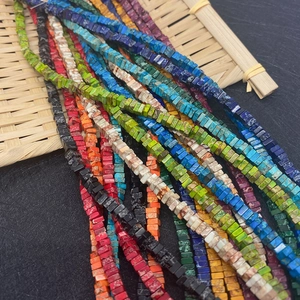 Gekleurde 2x4mm natuursteen kubuskralen voor DIY halsketting en sieraden maken