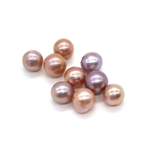 A set of 9 natural multi-color Edison pearls ranging 9-14mm for DIY jewelry making