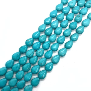 Natural teardrop turquoise beads with brown matrix patterns for DIY jewelry making