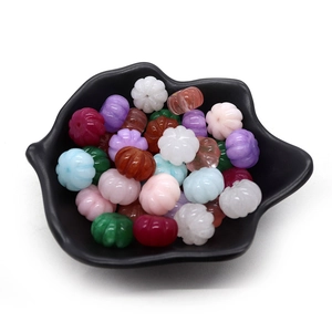 Perles citrouilles colorées en pierre naturelle 8x14mm pour création de bijoux DIY