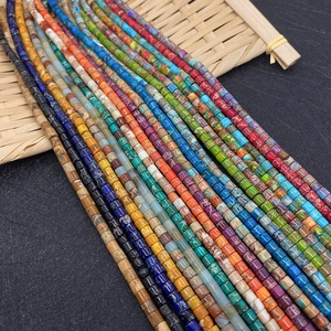 Colorful cylindrical 4x4mm natural emperor stone beads for DIY jewelry making