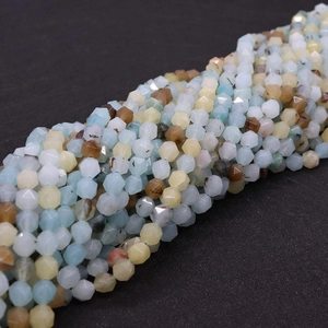 Perles en pierre naturelle d'Amazonite facettée pour création de bijoux DIY colorés